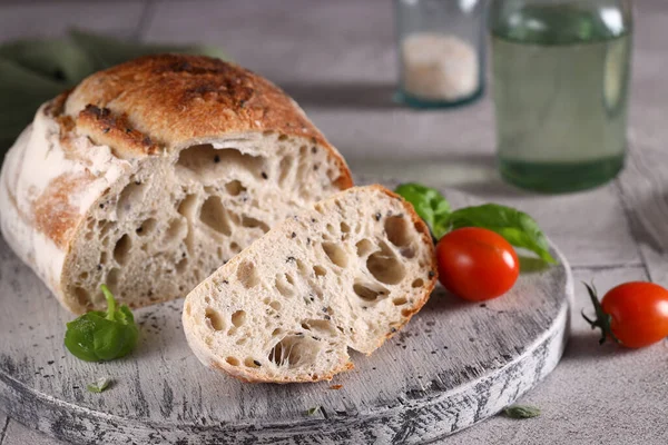 Natural Organic Homemade Sourdough Bread — Stock Photo, Image