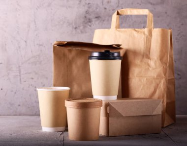 kraft disposable ecology food tableware zero waste