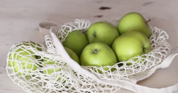 Fresh Organic Natural Green Apples Rechtenvrije Stockvideo's
