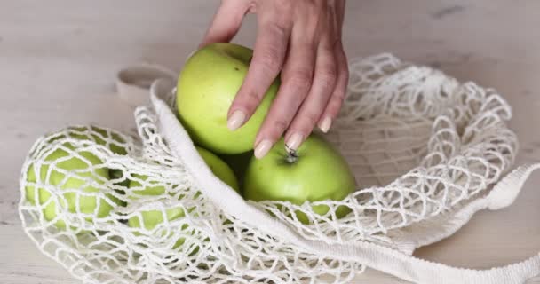 Fresh Organic Natural Green Apples Videoclipe