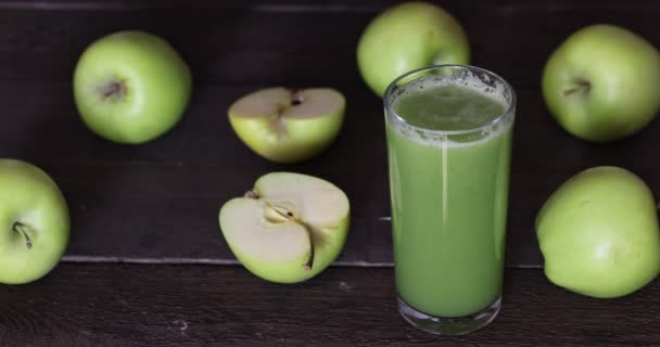 Smoothies Made Organic Green Apples Healthy Food — Stock videók