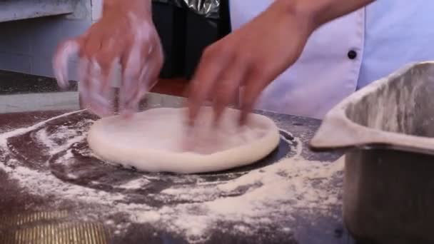 Процес Приготування Піци Працює Тістом Відеокліп