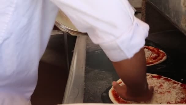 Pizza Making Process Working Dough Video Stock