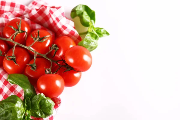 Italy Still Life Tomatoes Basil Fresh Food — Stock Photo, Image
