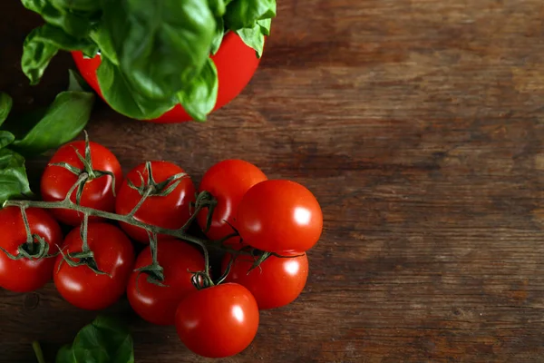 Italy Stilleben Tomater Basilikum Frisk Mad - Stock-foto