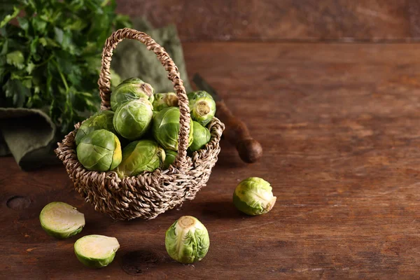 Frische Bio Lebensmittel Gemüse Rosenkohl — Stockfoto