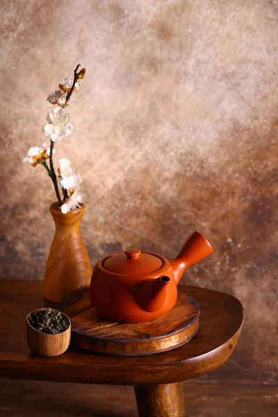 Cerimônia Chá Com Bule Cerâmica Japonesa — Fotografia de Stock