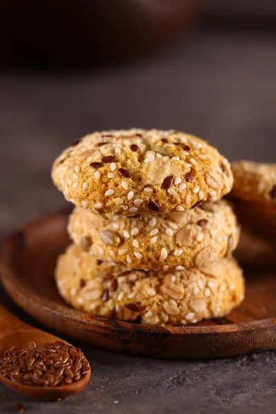 Biscuits Biologiques Lin Aliments Sains — Photo