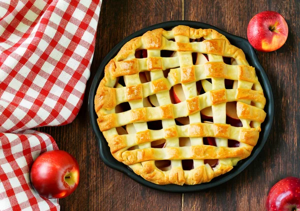 Традиционный Яблочный Пирог Праздник Благодарения — стоковое фото