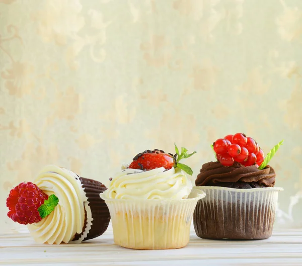 Dessertcupcakes Tafel Voor Lekkernijen — Stockfoto