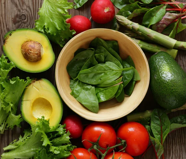 Salade Aliments Sains Légumes Avocat — Photo