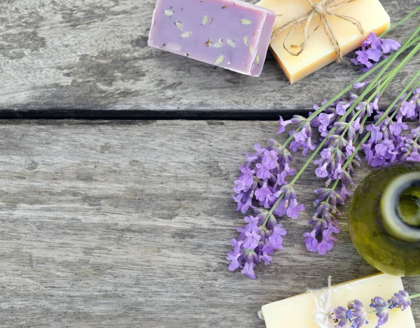 Lavendel Handgjord Tvål Ekologiska Kosmetika — Stockfoto