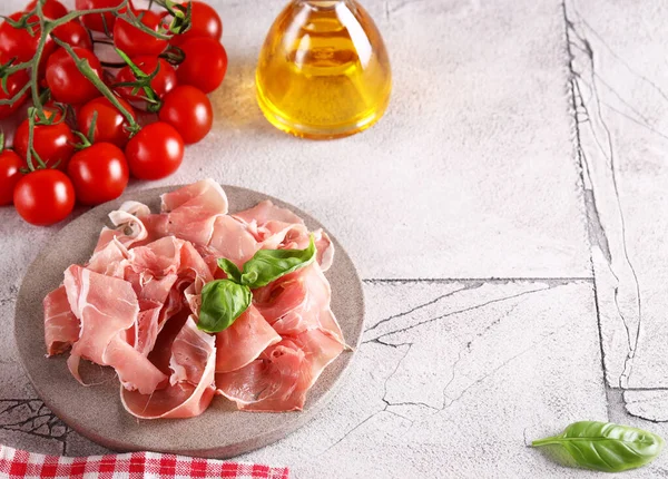 Naturalna Szynka Organiczna Parma Jamon Prosciutto — Zdjęcie stockowe