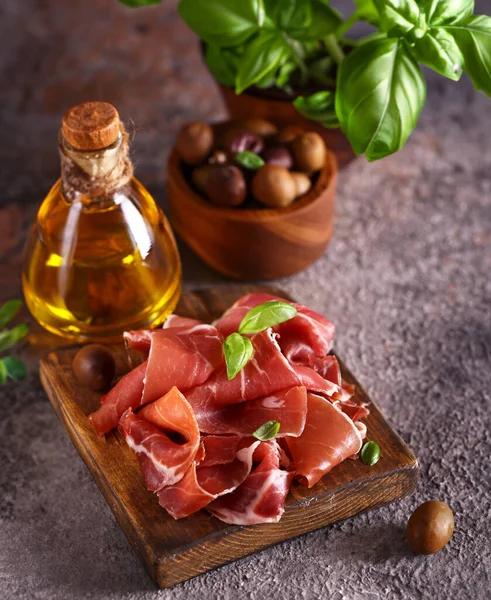 Naturalna Szynka Organiczna Parma Jamon Prosciutto — Zdjęcie stockowe