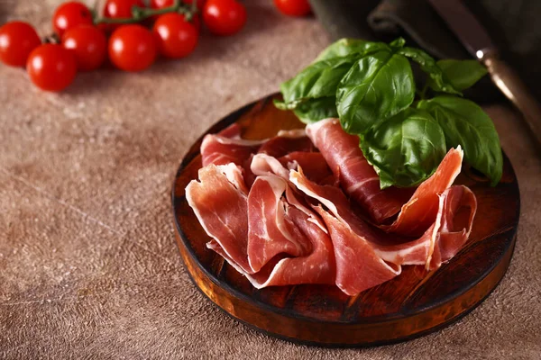 Natural Organic Ham Parma Jamon Prosciutto — Stock Photo, Image