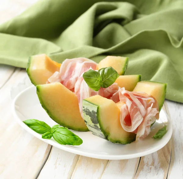 Prosciutto Melon Melon Ham Antipasti — Stock Photo, Image