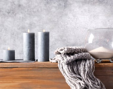 Mumlarla İskandinav iç ayrıntıları