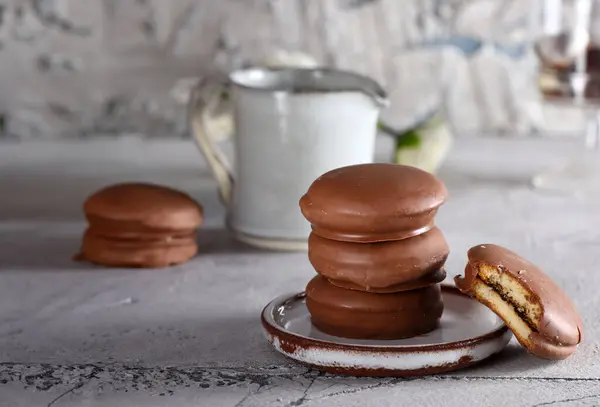 Lahodné Sušenky Čokoládou — Stock fotografie