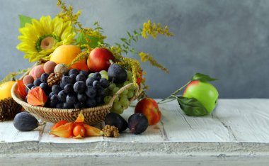 Sonbahar natürmort organik ürün