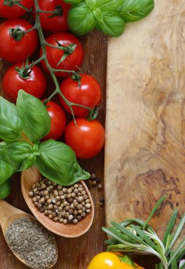 yiyecek arka plan bitkileri ve sebzeler ahşap arka plan kopyalama uzayı