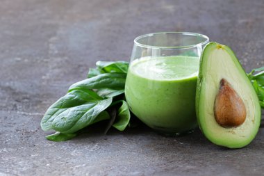 smoothie with avocado and spinach healthy eating clipart