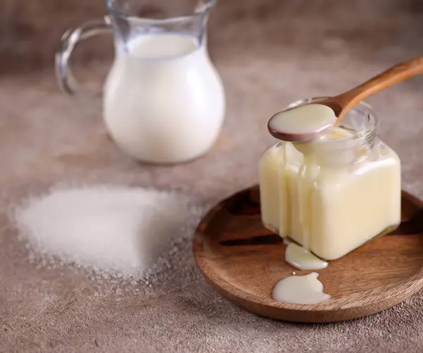 homemade condensed milk sweet topping for desserts and pancakes