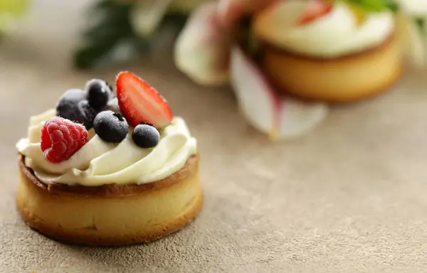 Mini Tartlets Fresh Berries Stock Photo