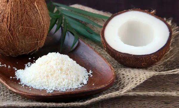Natural Coconut Coconut Flakes Table Royalty Free Stock Photos