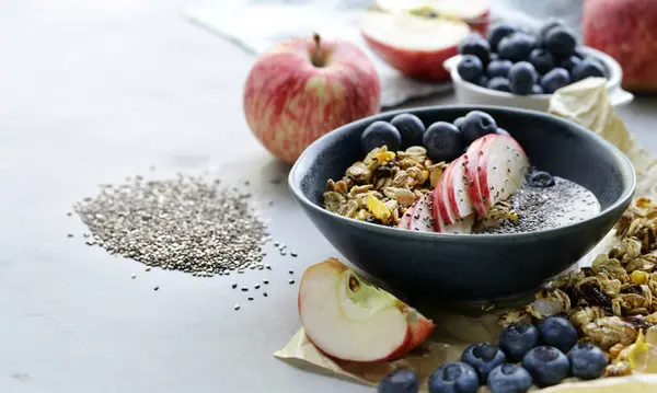 Breakfast Granola Chia Seeds Healthy Eating Royalty Free Stock Images