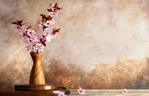 Blooming Sakura Branches Vase Interior Decoration Stock Photo