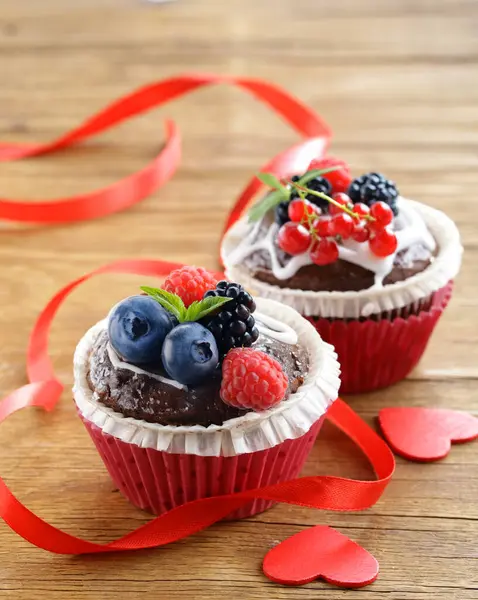 Urlaub Dessert Schokolade Cupcakes Behandeln Stockfoto