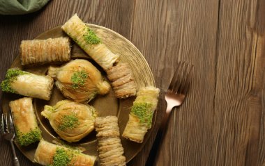 Geleneksel doğu tatlıları baklava Türk lezzeti