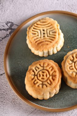 moon cake yuebing traditional chinese holiday food clipart