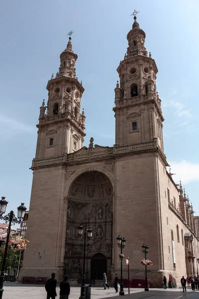 Widok Katedrę Logrono Hiszpania — Zdjęcie stockowe