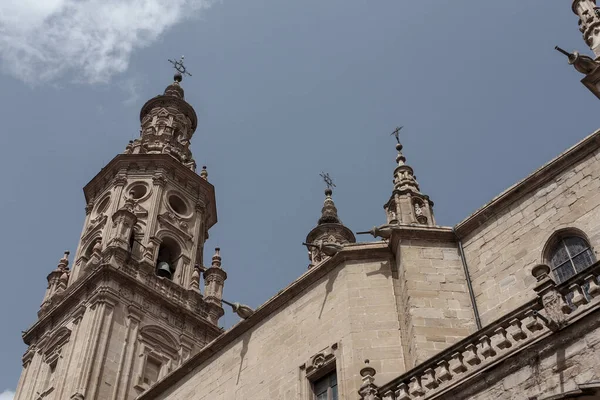 Szczegóły Widok Dzwonnicy Katedry Logrono Hiszpanii — Zdjęcie stockowe