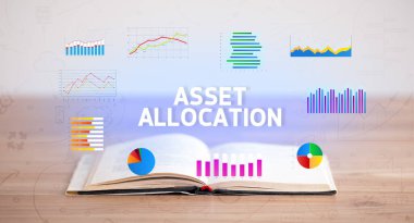 ASSET ALLOCATION yazıtlı açık kitap, yeni iş konsepti
