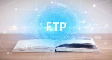 Ftp kısaltmalı açık kitap, modern teknoloji kavramı