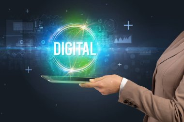 DIGITAL yazıtlı bir dokunmatik ekran, yeni teknoloji konsepti