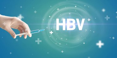 Virüs aşılı şırınga iğnesi ve HBV kısaltması, panzehir konsepti