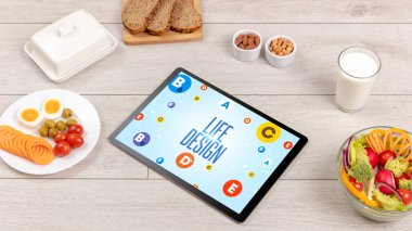 LIFE DESIGN yazıtlı sağlıklı tablet Pc bileşimi, kilo kaybı konsepti