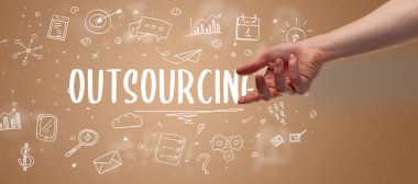OutTSOURCING yazıt, modern iş çözümleri kavramına yakın çekim