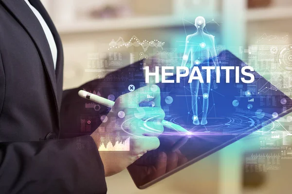 stock image Electronic medical record with HEPATITIS inscription, Medical technology concept