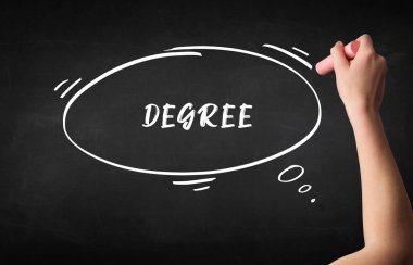 Tahtaya beyaz tebeşirle el çizimi, eğitim kavramı