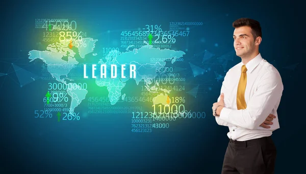 Businessman Front Decision Leader Inscription Business Concept — Stock Photo, Image
