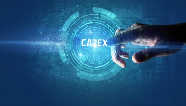 El teması CAPEX düğmesi, modern iş teknolojisi kavramı