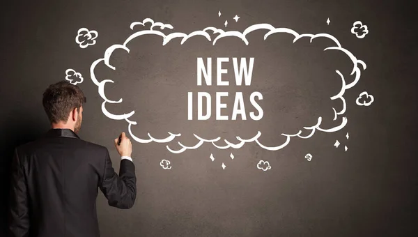Business Man Drawing Cloud New Ideas Inscription Modern Business Concept — стоковое фото