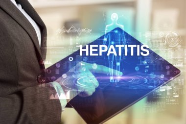 HEPATITIS yazıtlı elektronik tıbbi kayıt, tıbbi teknoloji konsepti