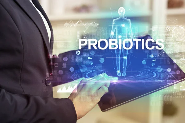 stock image Electronic medical record with PROBIOTICS inscription, Medical technology concept