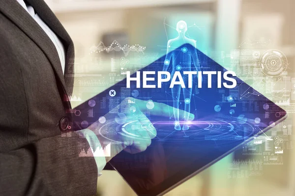 stock image Electronic medical record with HEPATITIS inscription, Medical technology concept