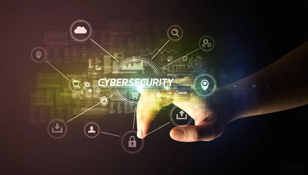 Трогательная Надпись Cybersecurity Концепция Кибербезопасности — стоковое фото